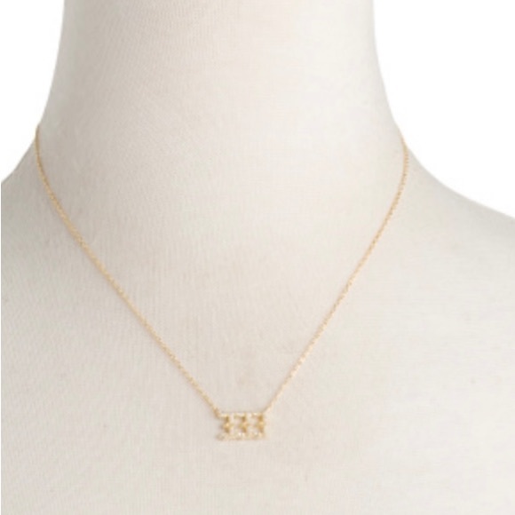 NWT Olivia and Jackson Gold Plated Sterling Silver Angel Numbers necklace - Picture 2 of 4